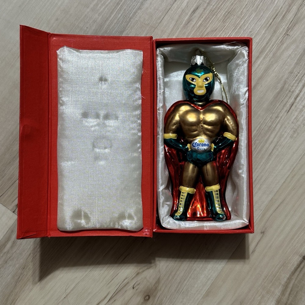 Corona Extra Lucha Libre Christmas Ornament In Box Masked Wrestler Fast Shipping